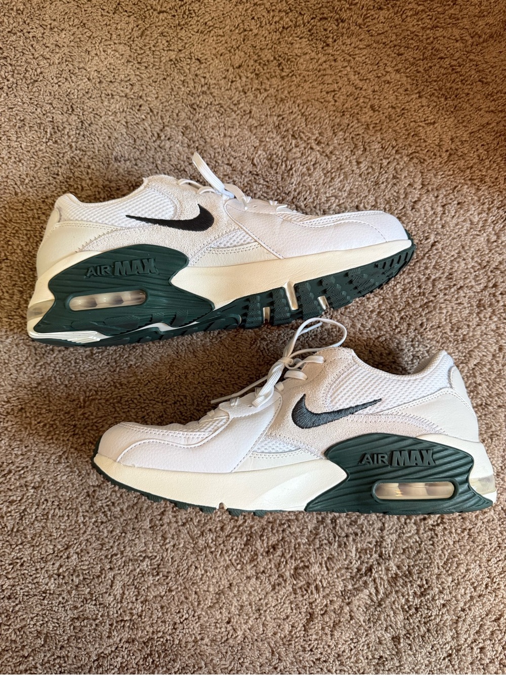 Nike Women’s White and Dark Green Air Max Sneakers